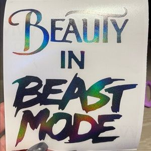 Holographic Black, Beauty in Beast Mode VinylCar decal
